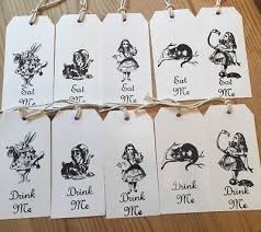 Well you're in luck, because here they come. Eat Me Drink Me Alice In Wonderland Gift Tags Party Decoration Bottle Tag