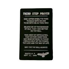 Third Step Prayer Wallet Insert Card Personalized W/name & Date