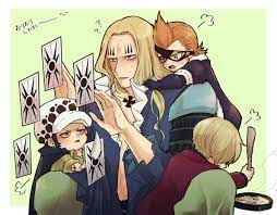 one piece sanji law hawkins drake north blue boys sanji vinsmoke trafalgar law basil hawkins x drake cute one piece comic one piece anime one piece manga