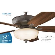 Kichler ceiling fans are known to provide a lot more than energy savings and air circulation. Kichler 339213bss Brushed Stainless Steel 52 Indoor Ceiling Fan With Blades Light Kit Downrod And Remote Control Lightingshowplace Com