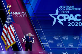 A supercut of cpac speakers smirking onstage. At Cpac Trump Takes Aim At Rivals The New York Times