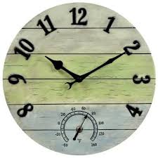 Weatherproof clock, thermometer, and hygrometer. Acurite 14 In Weathered Combo Analog Wall Clock 75354a1sb The Home Depot Wall Clock Outdoor Wall Clocks Outdoor Clock