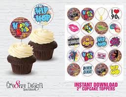 Novelty boom favor boxes 80s theme boom box centerpieces retro prop radio decorations 1980s hip hop party supplies table centerpieces for retro party, hip hop party, theme party (6 pieces) 4.6 out of 5 stars. 90s Hiphop Theme Cupcake Toppers Hiphop Birthday 90s Theme Etsy