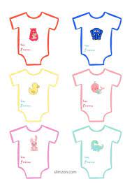 They measure approximately 2″ x 2″ and can be used as a baby shower favor tags. Free Printable Onesie Gift Tags For Baby Shower Gifts