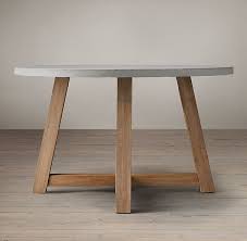 Salvaged Wood Weathered Concrete Beam Round Dining Table Round Wooden Dining Table Round Dining Table Salvaged Wood