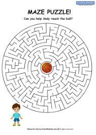 For year round fun, take a look at the rest of my free printables. Boy Ball Maze Puzzle Worksheets For Kindergarten First Second Grade Puzzles Worksheets Schoolmykids Com
