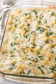 The creamy alfredo sauce we know of today started out as a simple fettuccine dish tossed with cheese and a triple dose of butter invented to while most alfredo dishes in the u.s. Cheesy Sour Cream Pasta Casserole Baked Pasta Recipes Cheesy Pasta Recipes Recipes
