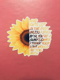 Stickers Post Malone Sunflower Sticker Planner Sticker Etsy In 2021 Post Malone Wallpaper Sunflower Wallpaper Post Malone Lyrics
