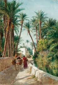 Algerie Peintre Francais Eugene Girardet 1853 1907 Huile Sur Toile Titre Dans La Palmeraie Arabian Art Islamic Paintings Historical Art
