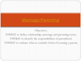Forget finding your soul mate; Objectives Tswbat To Define Relationship Marriage And Parenting Terms Tswbat To Identify The Responsibilities Of Parenthood Tswbat To Evaluate What Ppt Download