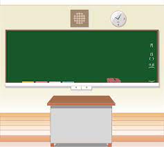 フリーイラスト] 教卓と黒板のある学校の教室の風景でアハ体験 - GAHAG | 著作権フリー写真・イラスト素材集