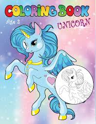 There is a stylish horn on the head with a lengthy tail that runs around the body. Amazon Com Unicorn Coloring Book Age 2 A Rainbow Coloring Pages For Kids Girls And Children 9781798524213 Gist Sharon Books