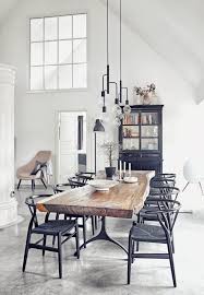 Raw Beauty 14 Gorgeous Spaces With Concrete Floors Modern Farmhouse Dining Room Scandinavian Dining Room Modern Farmhouse Dining