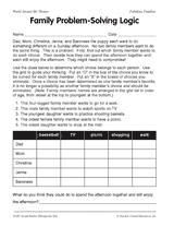Learn how to solve them and create them yourself with our quick and easy tutorial. Family Problem Solving Logic Printable 2nd 4th Grade Teachervision