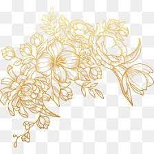 Vector Painted Golden Vector Flowers Free Watercolor Flowers Flower Png Images
