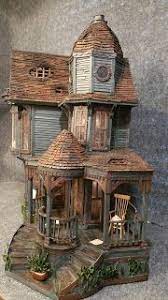 Greggs Miniature Imaginations Haunted Mansion Made Out Of Cardboard Fairy Houses Haunted Dollhouse Miniature Houses