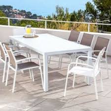 table de jardin extensible 10 places aluminium murano 270 x 90 cm blanche salon de jardin table et chaise table et chaises table de jardin salon de jardin