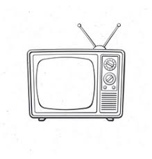 Single continuous line drawing of retro old fashioned tv with internal antenna. Sketch Television Vector Images Over 1 600