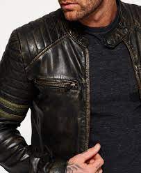 Superdry Cazadora De Cuero Endurance Speed Chaqueta De Cuero Hombre Cazadora Cuero Chaquetas Casuales De Hombres