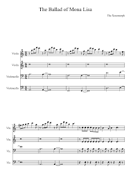 Panic At The Disco The Ballad Of Mona Lisa Chords The Ballad Of Mona Lisa Piano Music Sheet Music Ballad