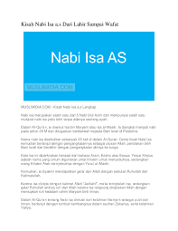 Umat islam sudah sering memperingati maulid nabi sebagai peringatan hari lahir nabi muhammad saw. Doc Kisah Nabi Isa A Dede Nadya Academia Edu