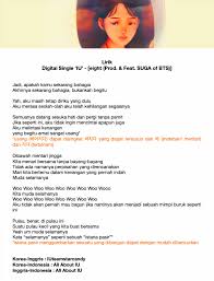 Lirik lagu ibu aku rindu yang didendangkan guz azmi. All About Iu Lilac On Twitter Trans Indo 200506 Lirik Digital Single Iu Eight Prod Feat Suga Of Bts Https T Co Dderq78icm Iuxsuga ì•„ì´ìœ  Https T Co Ptwofmovyr
