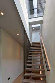 Design Detail These Wood Stairs Have A Handrail With Hidden Lighting Hidden Lighting Stairway Design Stairs Design Modern