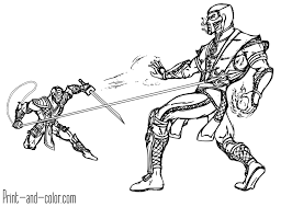 The images of raiden striker scorpion myleena sub zero liu kang sonya baraka and others are depicted in various poses. Mortal Kombat Coloring Page Sub Zero Vs Scorpion In 2021 Coloring Pages Mortal Kombat Mortal Kombat Art