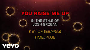 Josh Groban You Raise Me Up Karaoke Youtube