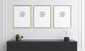 Set Of Three Or One Vertical Gold Frame Mockup Digital Frames Etsy In 2020 Frame Mockups Frames On Wall Gold Frame
