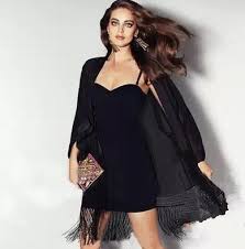 Fringe Kimono Over Cocktail Dress Fashion Fashion Clothes Women Fashion Outfits