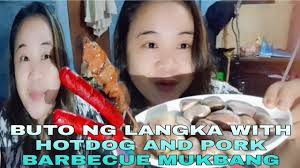 My ads BUTO NG LANGKA WITH HOTDOG AND PORK BARBEQUE MUKBANG #mukbang