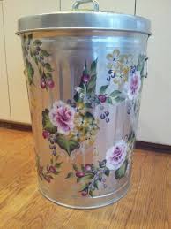 In the south a lot of people were still burning trash in an metal oil drum. Hand Painted 20 Gallon Galvanized Trash Garbage Cans Painted Trash Cans Canning Kitchen Trash Cans