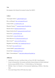 Expert recommended top 3 pest control in stoke on trent, uk. Pdf Development Of The Natural Environment Scoring Tool Nest