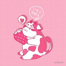 Kawaii Cute Anime Girl Strawberry Cow Anime Wallpaper Hd Ruomu cute funny cartoon crew socks women cotton novelty cool aesthetics fruit strawberry cows art casual fashion men knit sock. kawaii cute anime girl strawberry cow