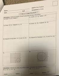 We did not find results for: Unit 9 Conic Sections Name Homework 1 Circles Chegg Com