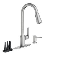 Gently contoured handle and spray head ensure a comfortable, ergonomic grip and smooth operation. Moen Milton Single Handle Pull Down Sprayer Kitchen Faucet With Reflex And Power Clean Attachments In Spot Resist Stainless 87114srs Buy Online At Best Price In Uae Amazon Ae
