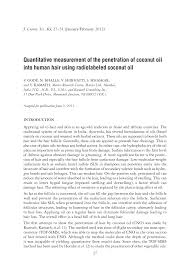 I've used olive oil for years. Pdf Quantitative Measurement Of The Penetration Of Coconut Oil Into Human Hair Using Radiolabeled Coconut Oil