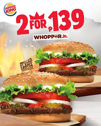 burger king whopper jr 2 for p139 promo in 2019 burger