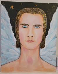 Acrylic painting of mermaid and angelfish