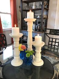 Fake Pottery Barn Decor With This 5 Table Leg Trick Diy Candle Holders Diy Table Legs Table Leg Candle Holder