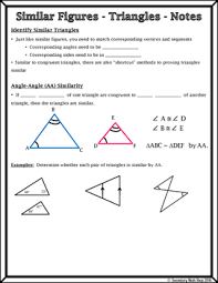 Imagine you've been caught up in a twister that deposits you and your little dog in the middle of a strange new land. Similar Figures Similar Triangle Methods Notes And Homework Tpt