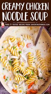 Creamy Chicken Noodle Soup Quick Easy Stovetop Recipe Creamy Chicken Noodle Soup Soup Recipes Chicken Noodle Vegetable Soup Healthy