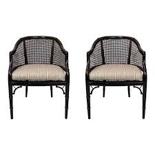 Bamboo lacquer seashell inlay decor bowl. Lacquered Faux Bamboo Chairs A Pair Bamboo Chair Chair Faux Bamboo