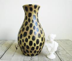Vintage Pottery Vase Animal Print Vase Bohemian Decor Etsy Vintage Pottery Vases Vintage Pottery Bohemian Decor