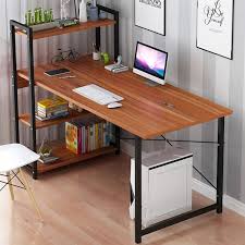 Bureau avec etagere en hauteur. Bureau Table De Bureau Avec Etagere Bureau Informatique Bibliotheque Marron Cdiscount Maison