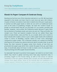 Ebook Vs Paper Compare N Contrast Free Essay Example