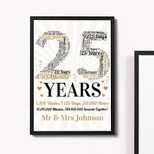 Over 25 ten year wedding anniversary gift ideas that are great for the man in your life following the traditional theme. Personalised Word Art 25th Wedding Anniversary Gift Husband Wife