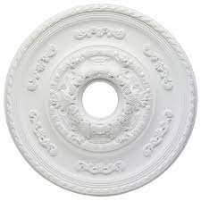It can also hide ceiling blemishes and cracks that may appear around ceiling fans and lighting fixtures. Hampton Bay Sofia 21 In White Ceiling Medallion 7775700 The Home Depot
