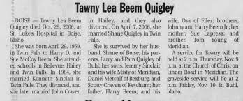 Obituary for Tawny Lea Beem Quigley, 1969-2006